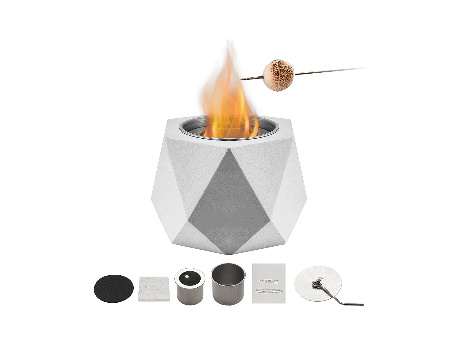 Braséro de Jardin, SucceBuy Foyer de Table en Béton - Utilisation Intérieur/Extérieur