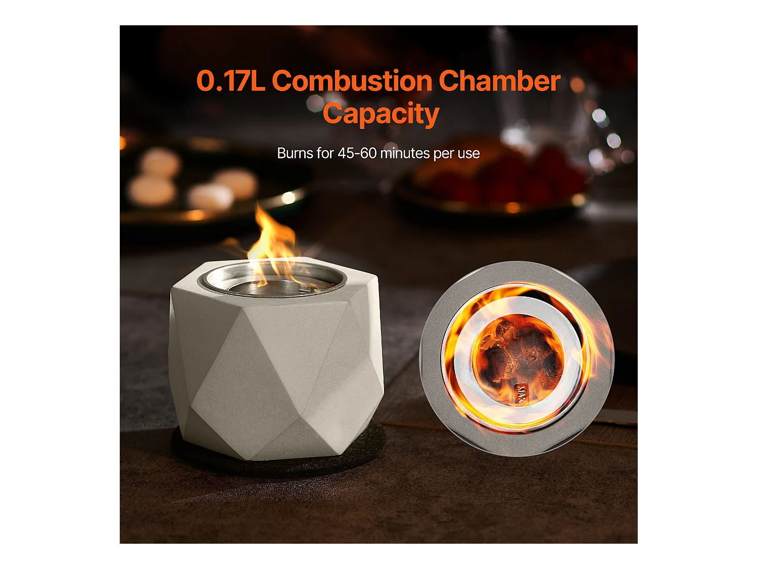 Braséro de Jardin, SucceBuy Foyer de Table en Béton - Utilisation Intérieur/Extérieur