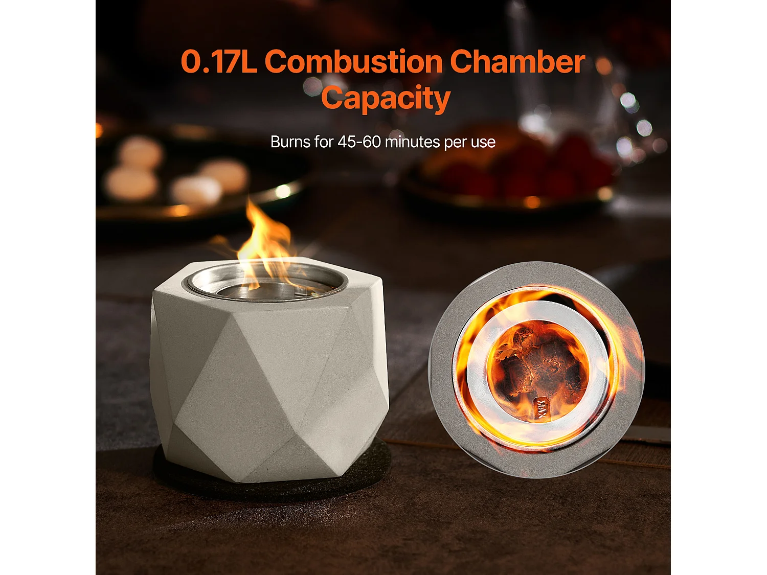 Braciere da Giardino, SucceBuy Focolare da Tavolo in Cemento - Uso Interno/Esterno