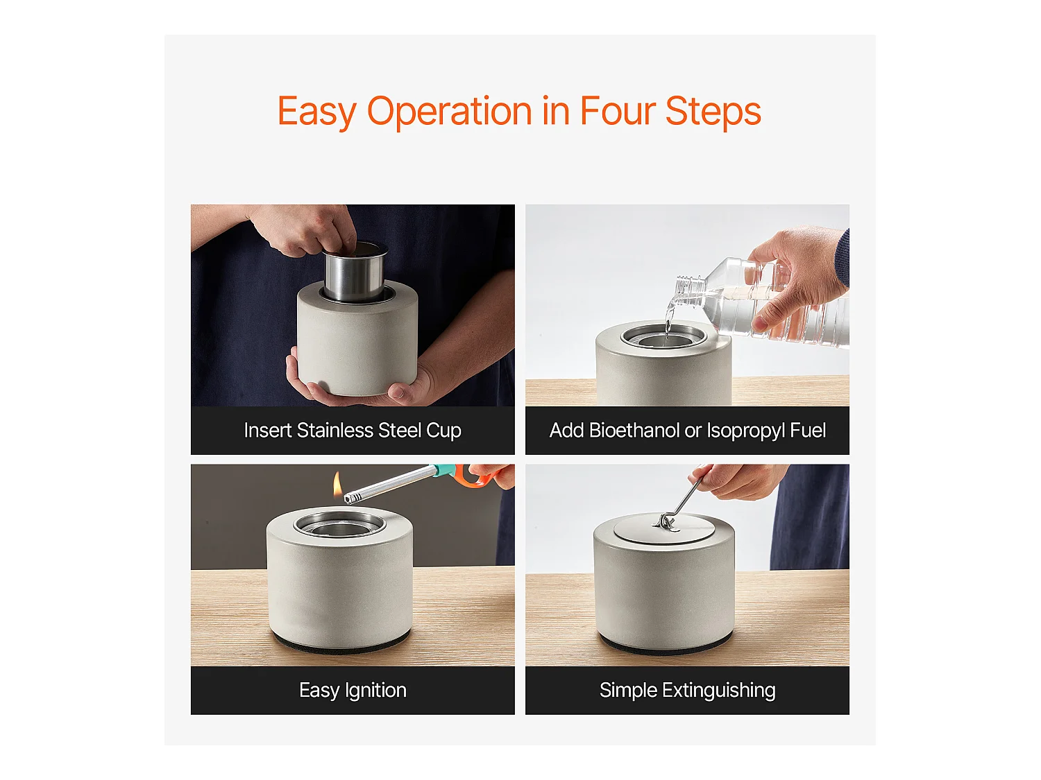 Tuinvuurschaal, SucceBuy Tafelvuurschaal van Beton voor Terras - Binnen- & Buitengebruik