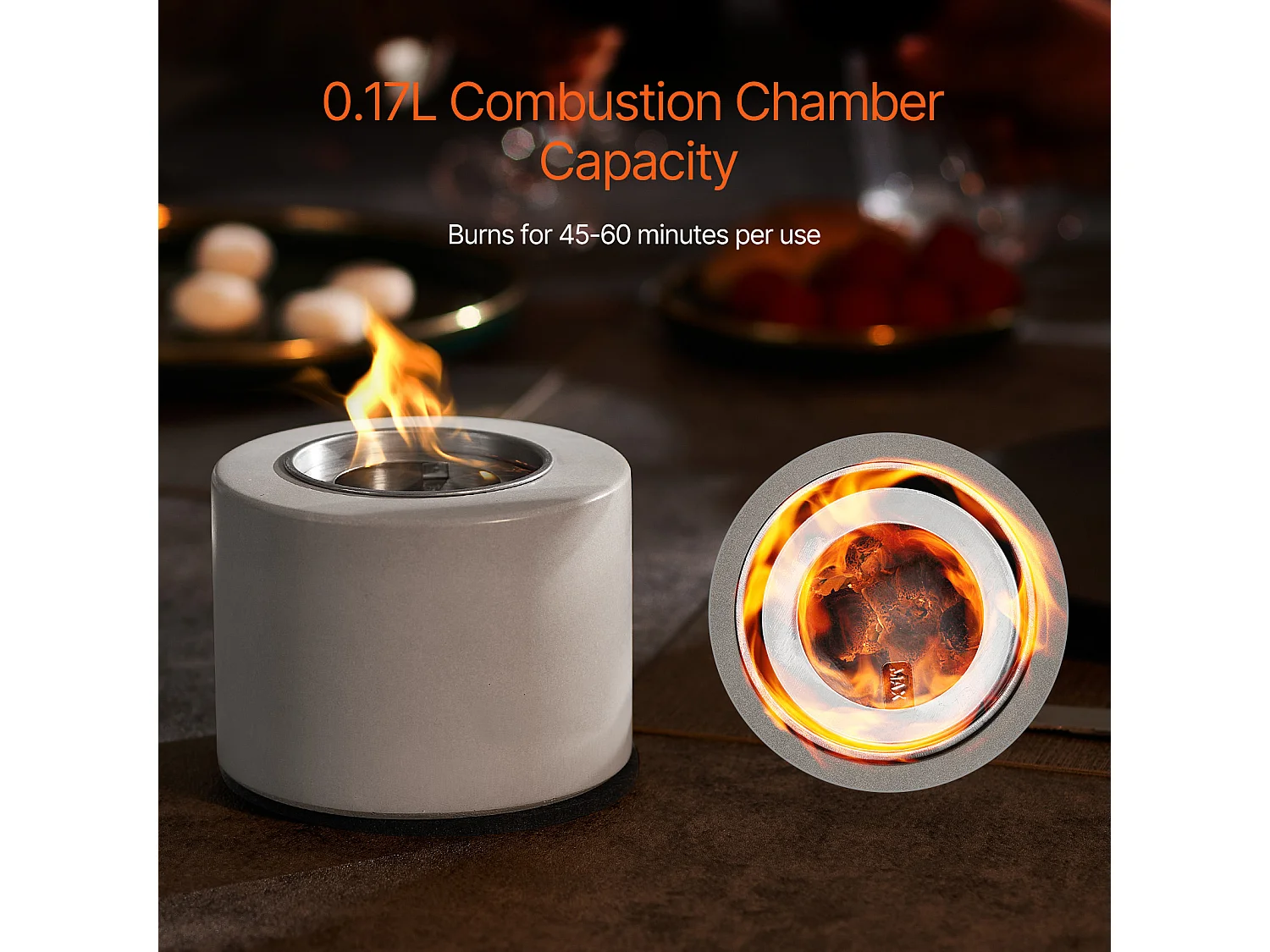 Braciere da Giardino, SucceBuy Focolare da Tavolo in Cemento per Patio - Uso Interno ed Esterno