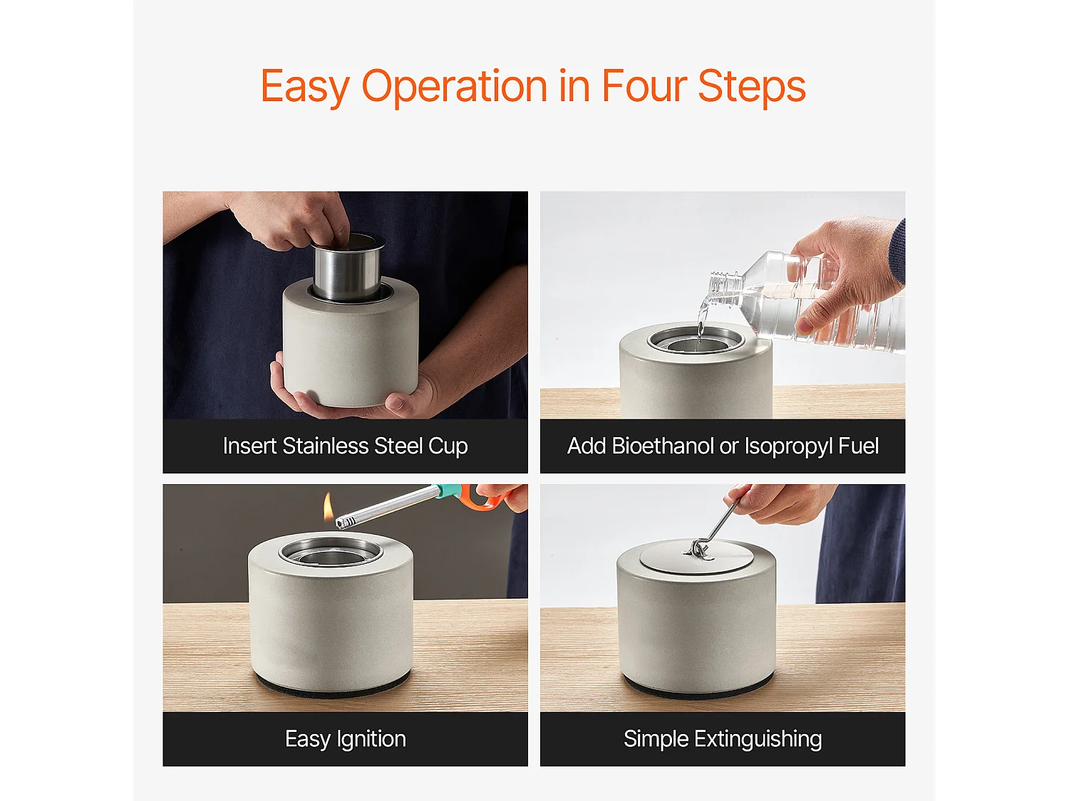 Braciere da Giardino, SucceBuy Focolare da Tavolo in Cemento per Patio - Uso Interno ed Esterno