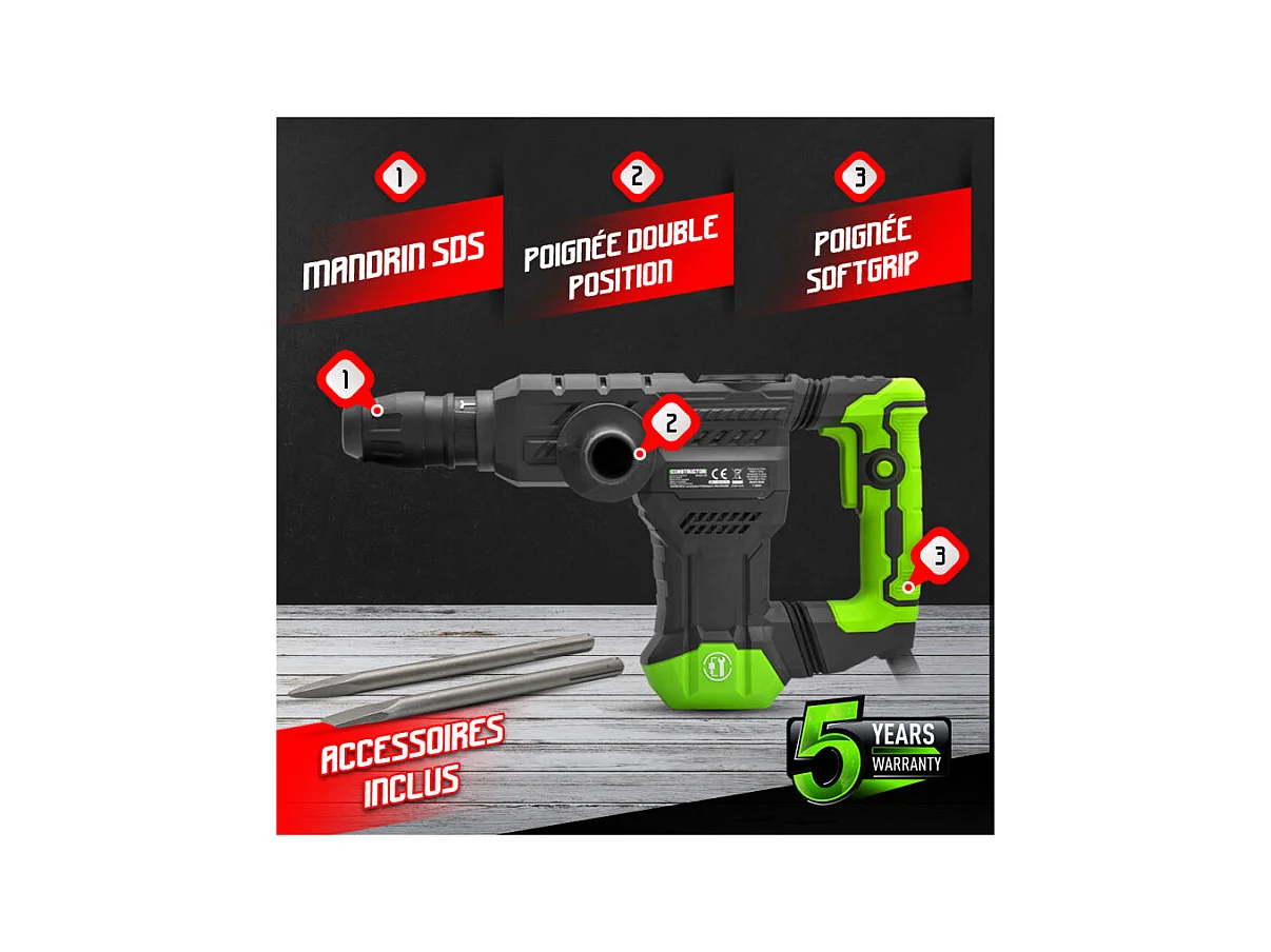 Marteau piqueur Constructor 1300 W - 18 J