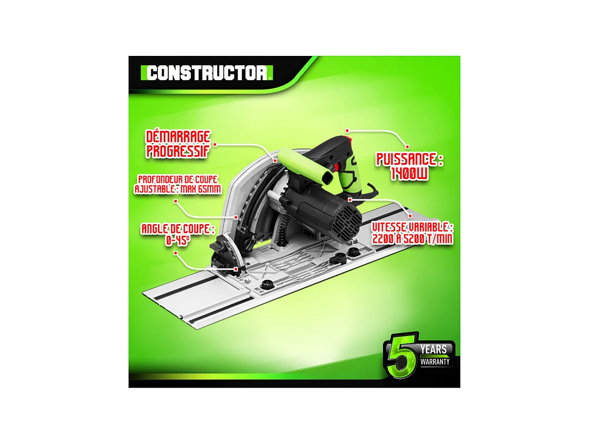 Scie circulaire plongeante Constructor 1400 W