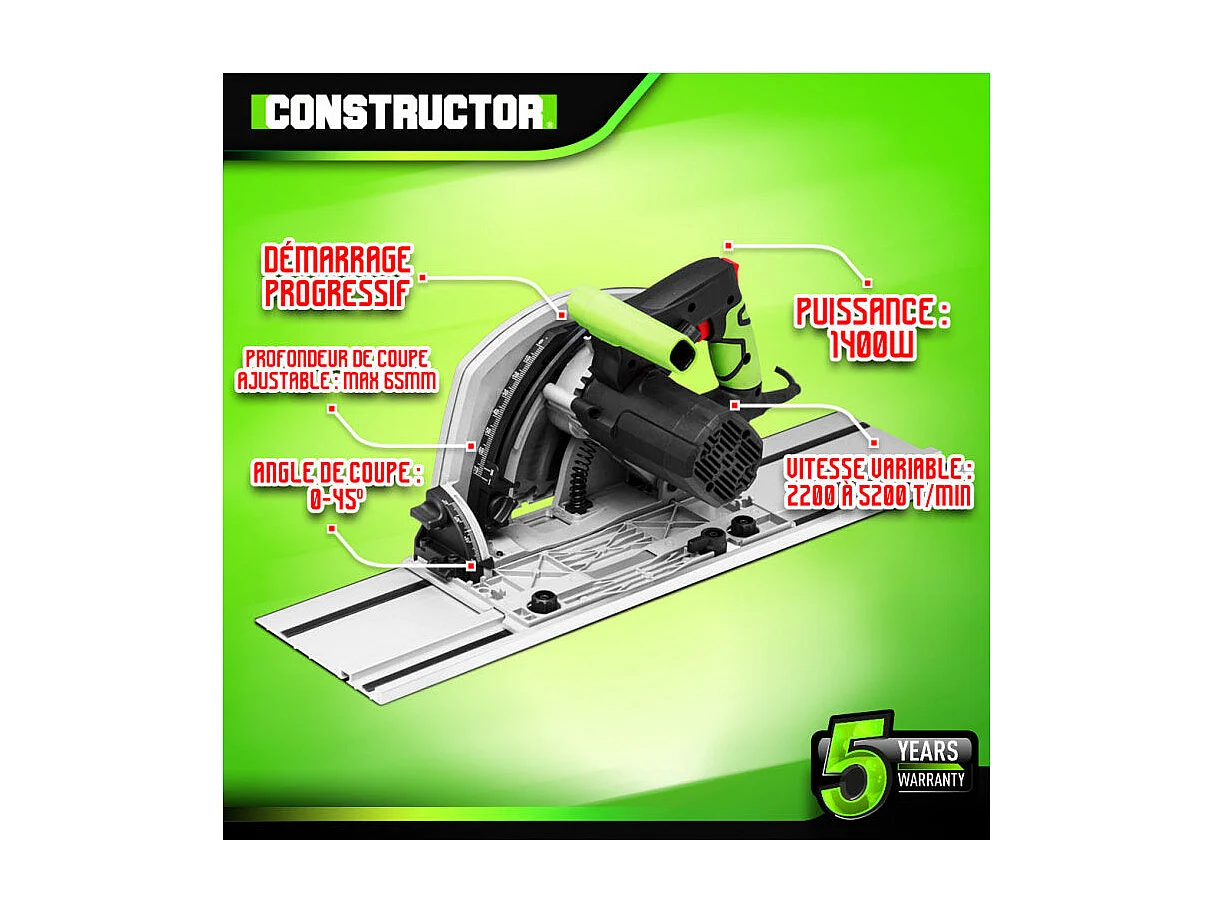 Scie circulaire plongeante Constructor 1400 W