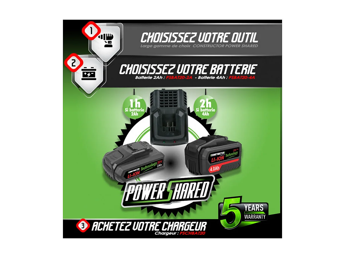 Scie égoïne sans fil 20V - Sans batterie - Constructor