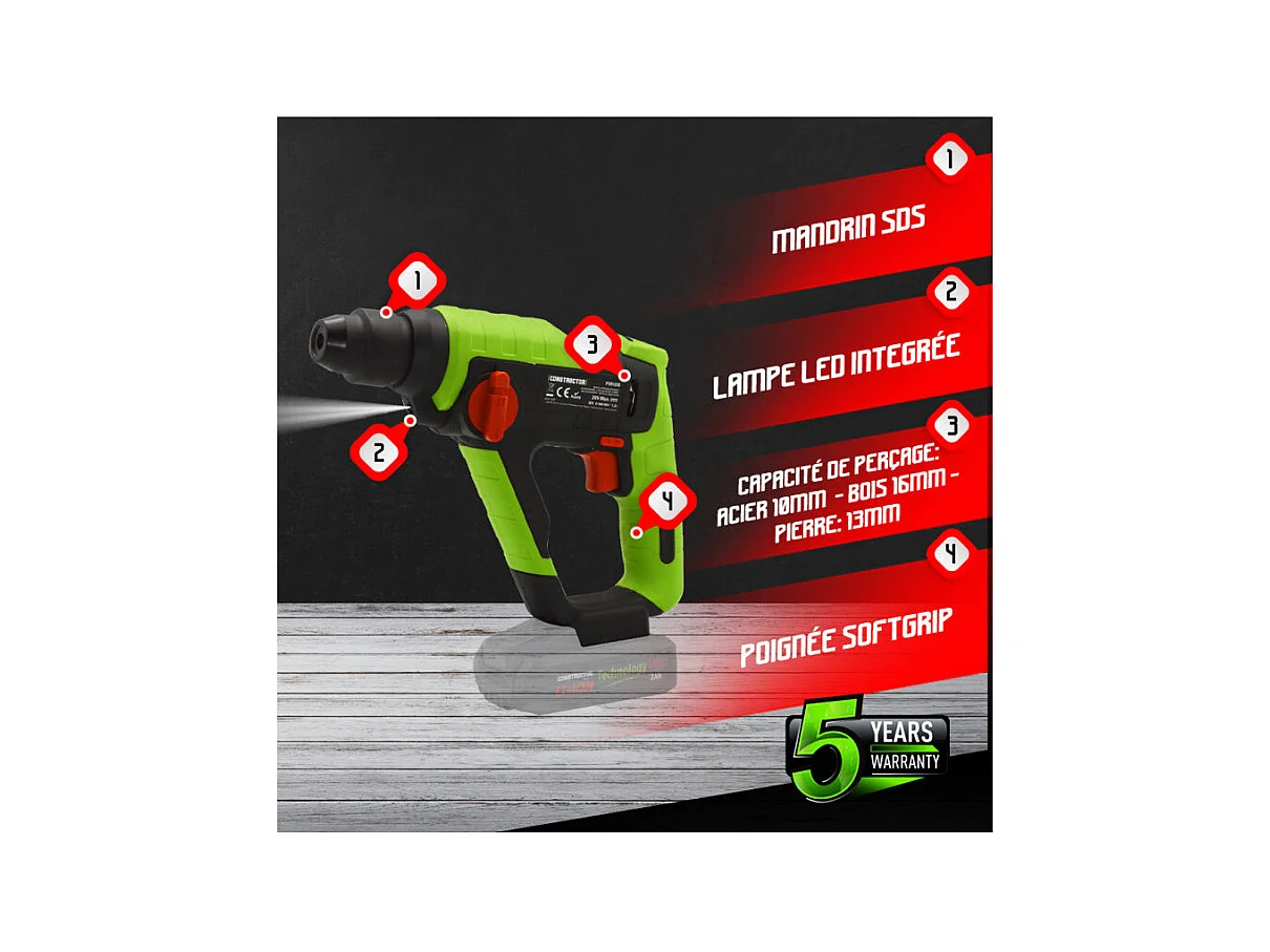 Marteau perforateur sans fil 20V Constructor