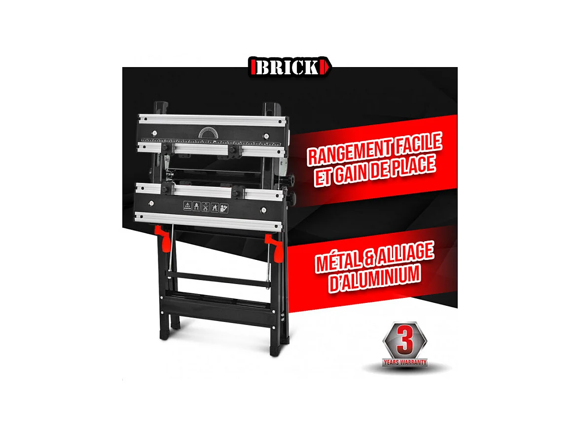 Telescopische metalen werkbank Brick - 60 x 58 x (77-107) cm