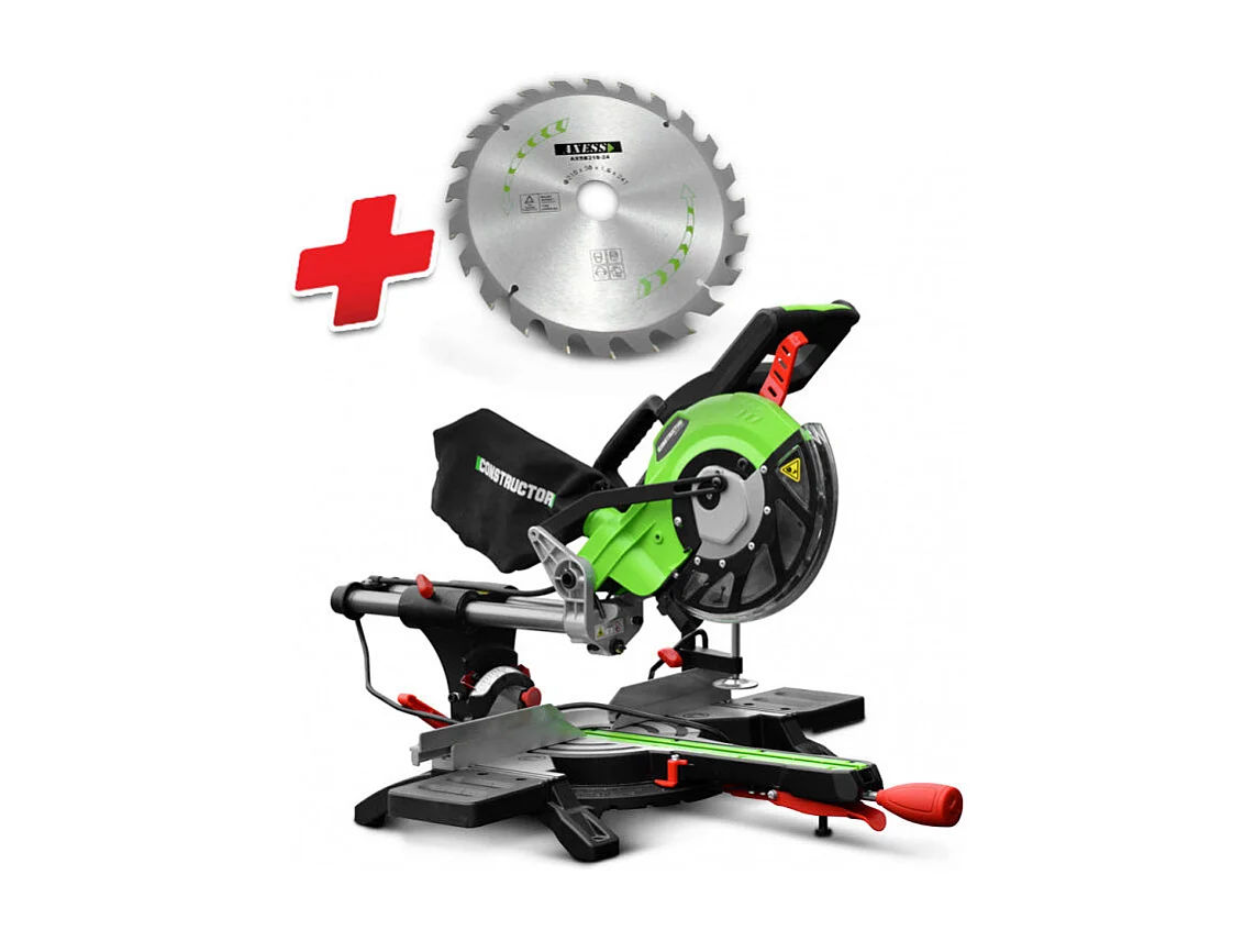 Scie à onglets radiale Constructor - 1800 W - 210 mm - Double inclinaison - Laser
