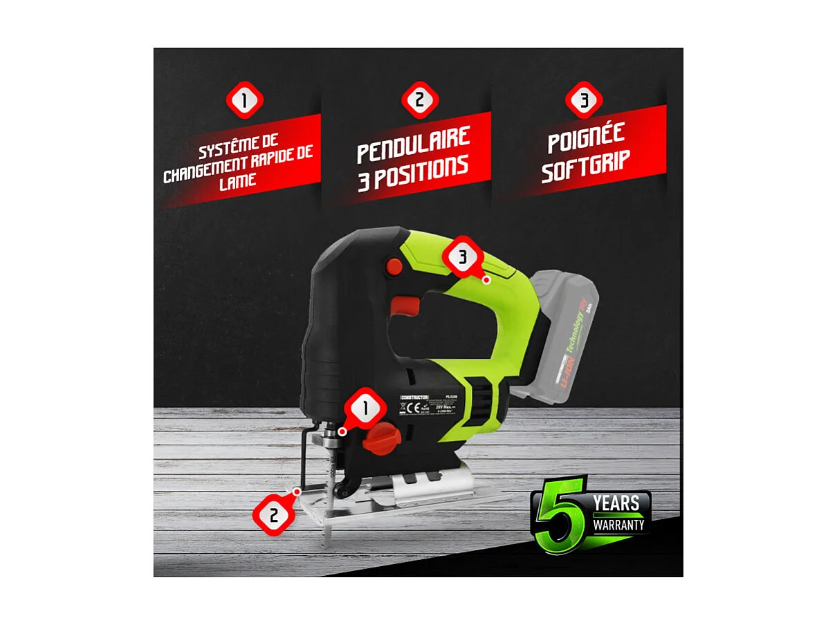 Scie sauteuse sans fil Constructor 20V
