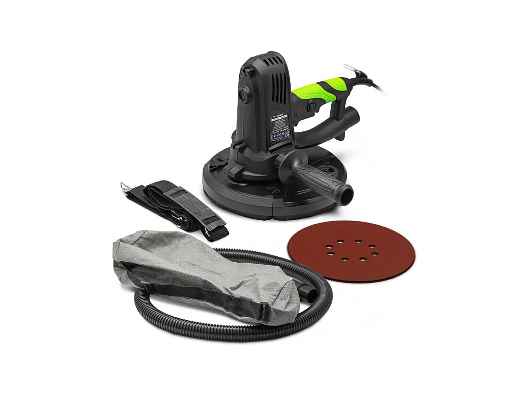 Gips schuurmachine Constructor 1220 W - 225 mm met opvangzak en 8 schuurpapieren