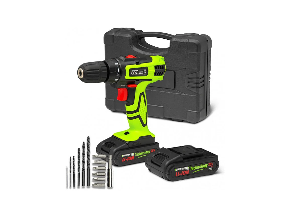Perceuse-visseuse Constructor 20V Lithium 2 batteries