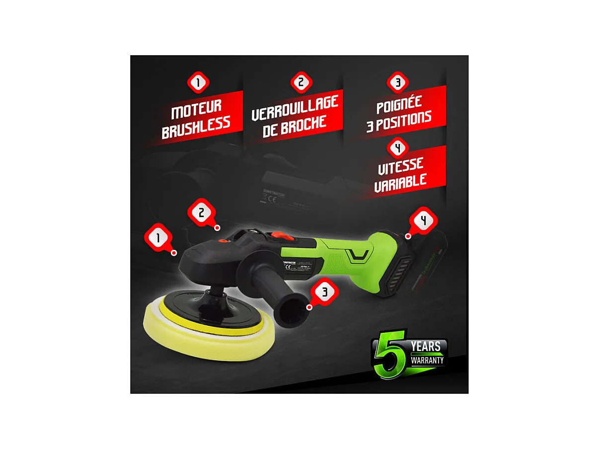 Polisseuse sans fil 20V Constructor