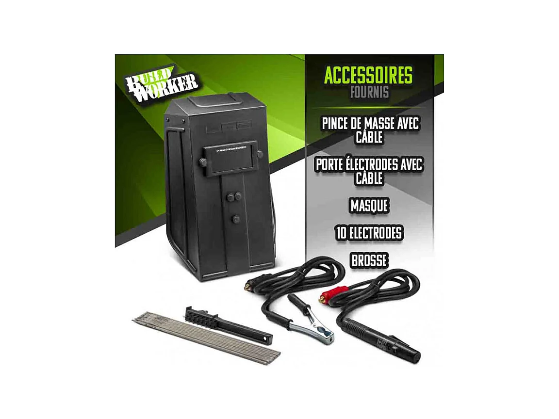 Poste à souder Inverter 100A + 10 électrodes - BUILD WORKER