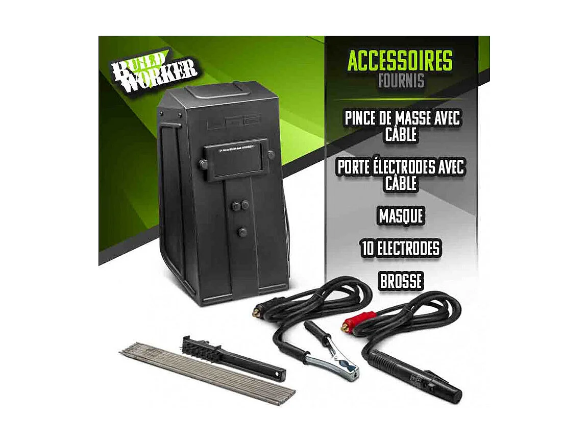 Poste à souder Inverter 100A + 10 électrodes - BUILD WORKER