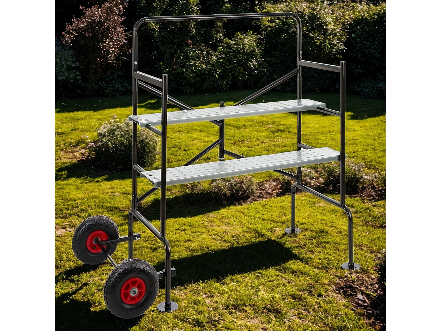 Échafaudage domestique pliable pour jardin – Hauteur max. 2,80 m, plateforme réglable