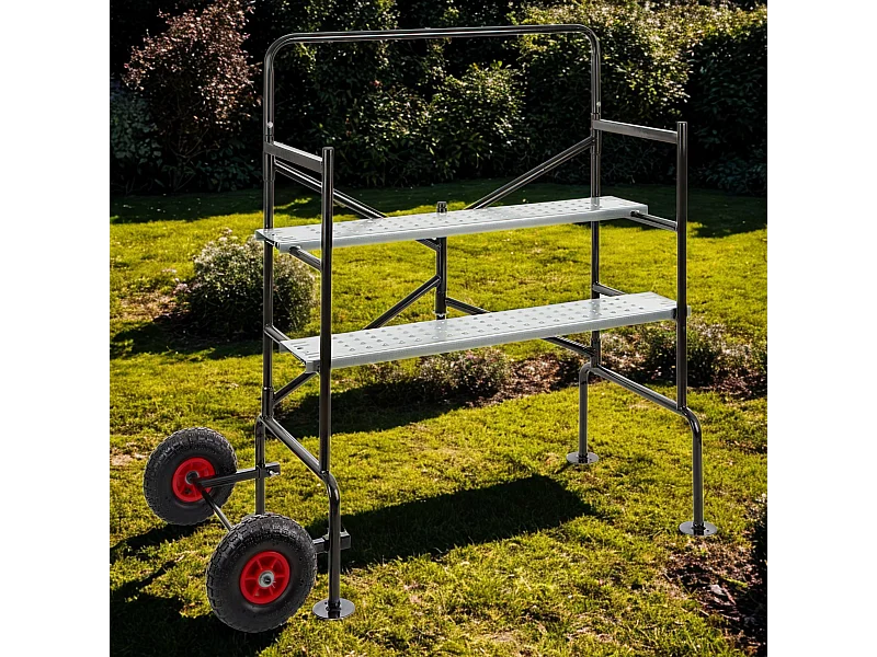 Échafaudage domestique pliable pour jardin – Hauteur max. 2,80 m, plateforme réglable