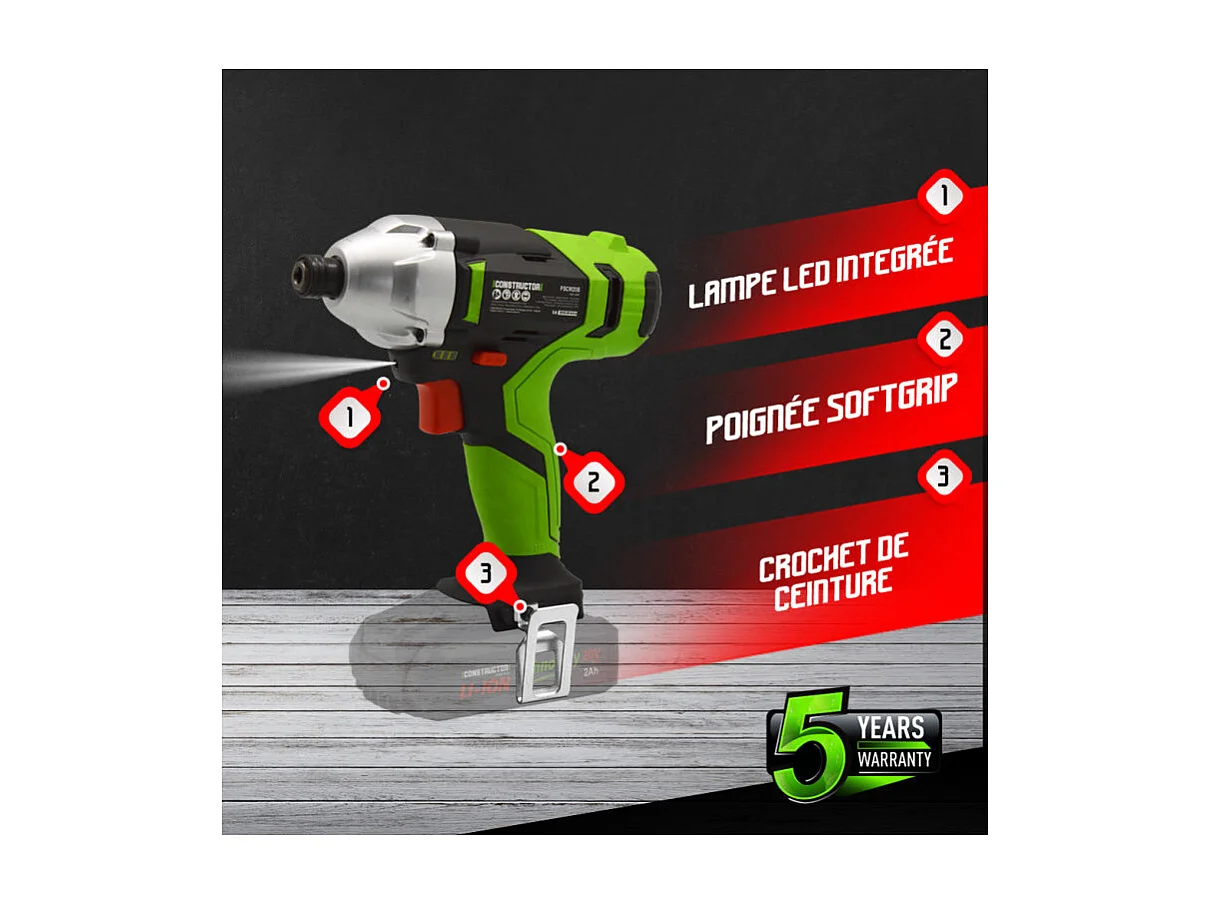 Visseuse à chocs sans fil 20V Constructor - Sans batterie