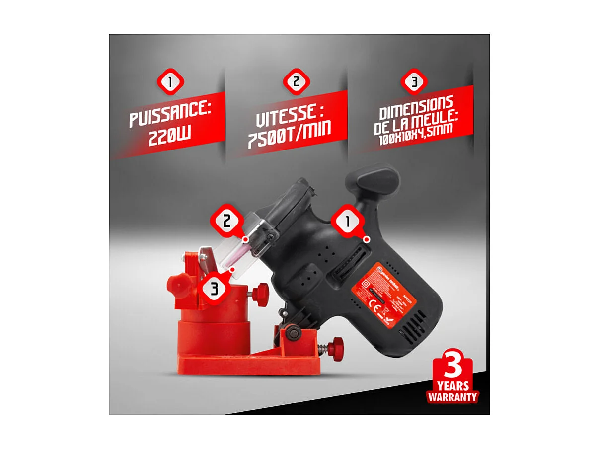 Affûteur de chaîne 220 W - Elem Garden Technic