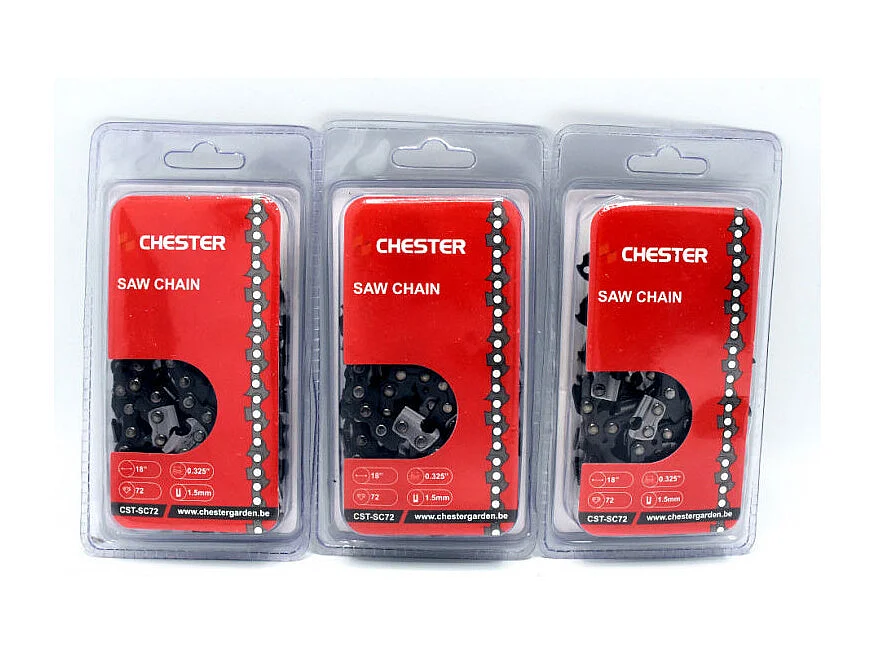 Set van 3 kettingzaagkettingen 72 schakels - 45 cm (18 inch) - Spoorbreedte 1,5 mm - Chester