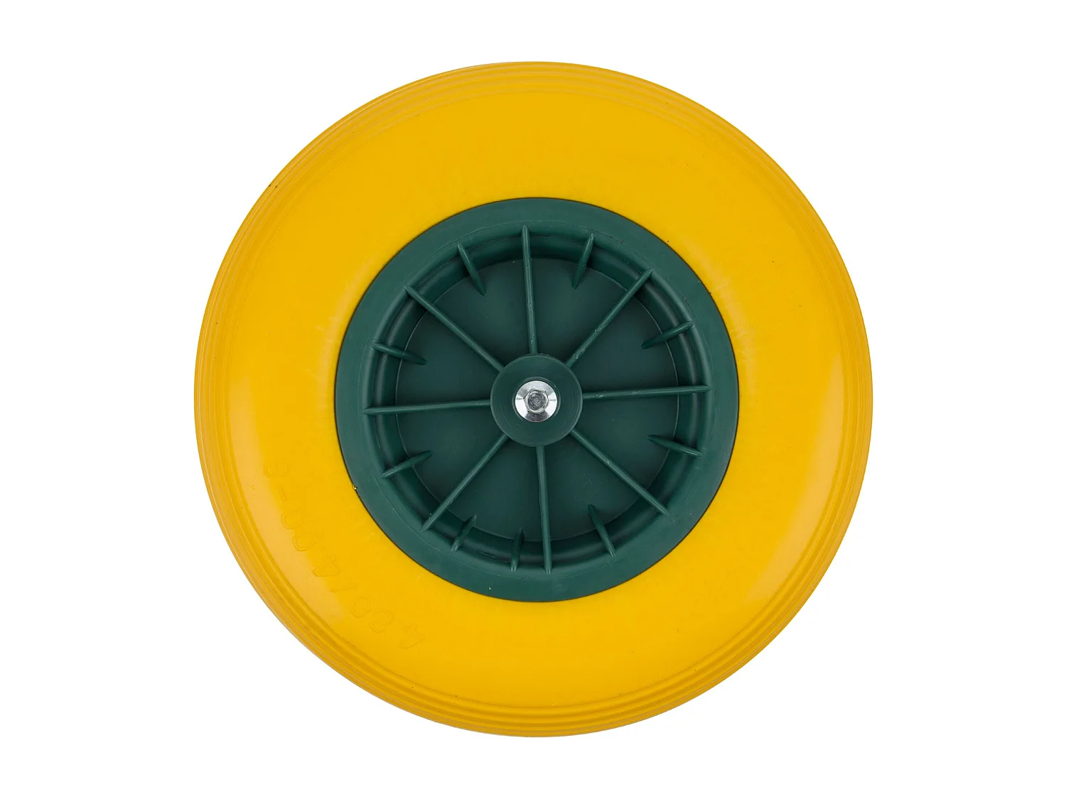 Roue pleine pour brouette – Jaune – Avec axe