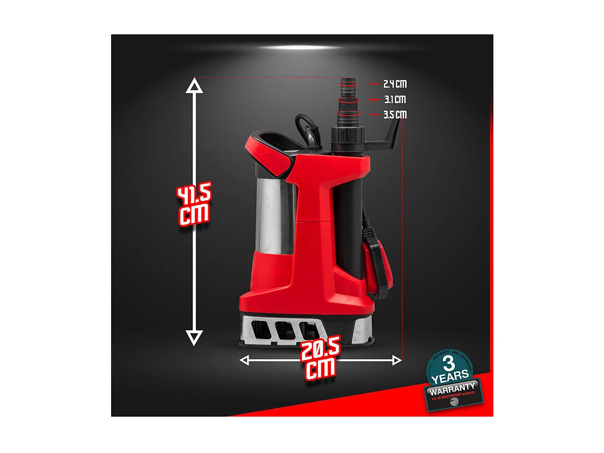 Pompe vide caves eaux chargées inox 900W avec flotteur - Master Pumps