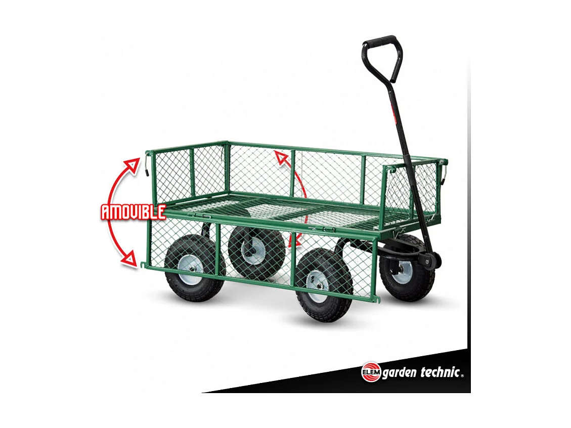 Chariot de jardin en acier 97 x 52 x 59 cm - Elem Garden Technic