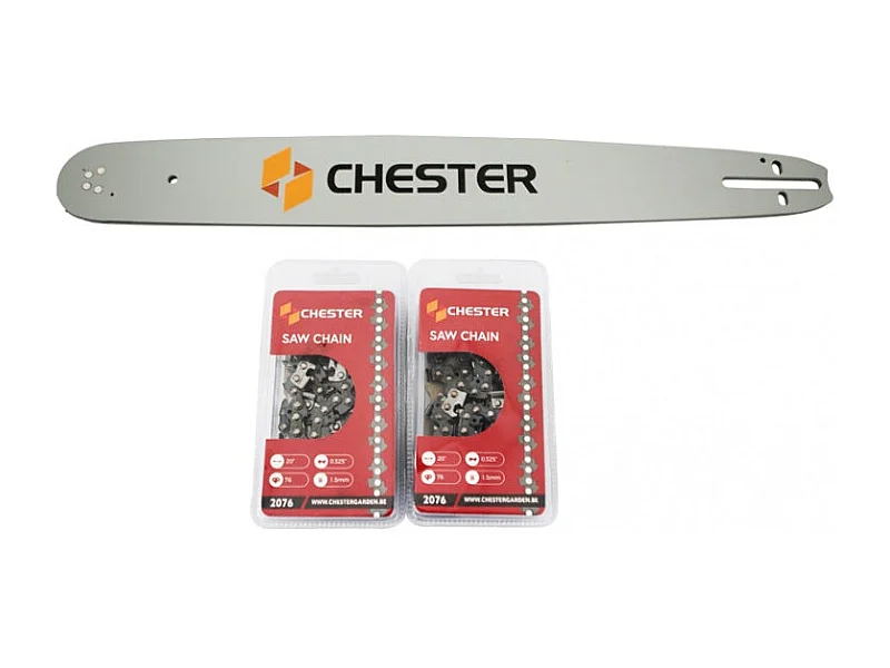 Gids 18'' (45 cm) + 2 kettingen 72 schakels voor kettingzaag - CHESTER