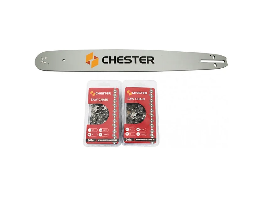 Guide 18'' (45 cm) + 2 chaînes 72 maillons pour tronçonneuse - CHESTER