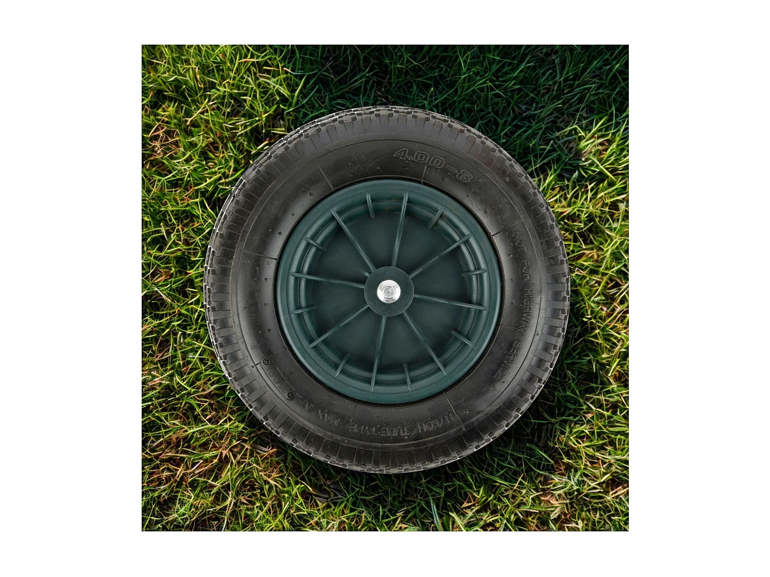 Luchtwiel voor kruiwagen - Zwart - As inbegrepen