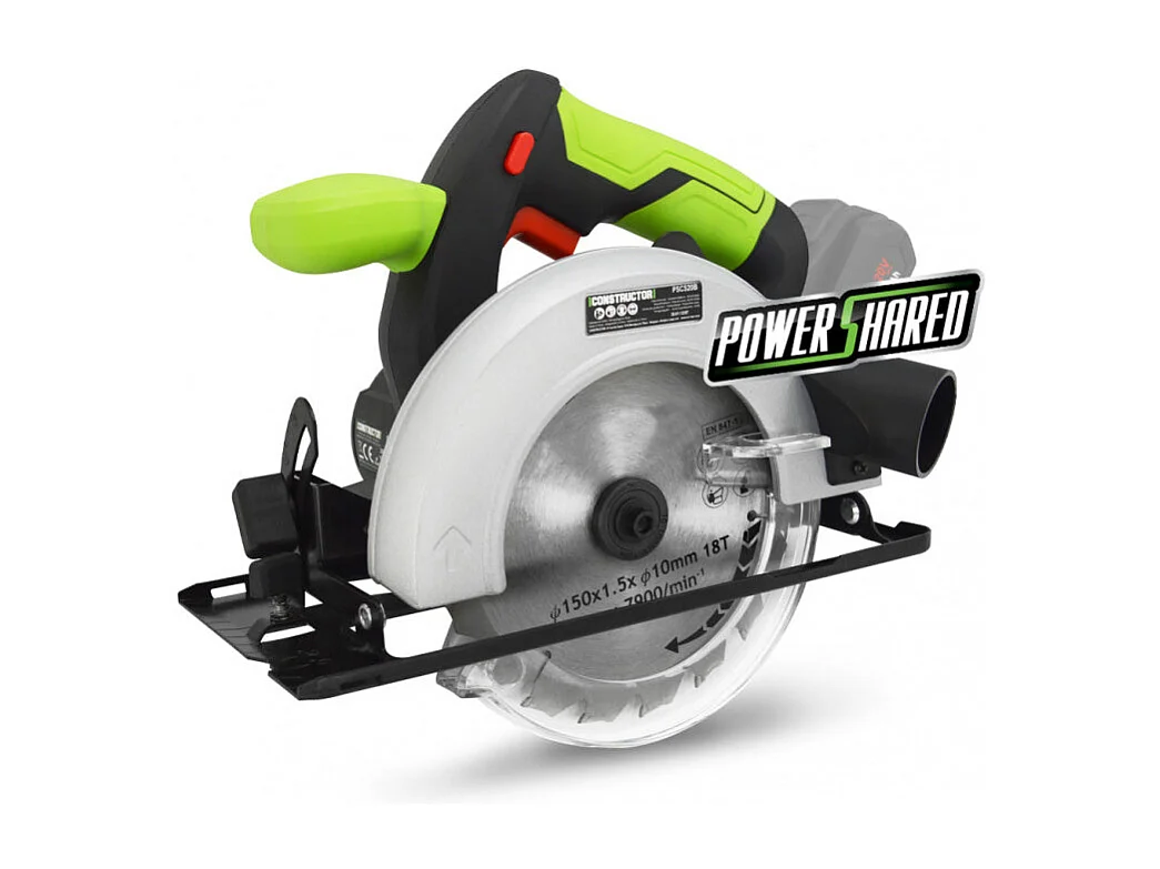 Draadloze cirkelzaag 20 V - Zonder batterij - Constructor