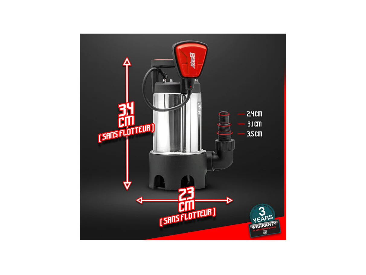 Pompe vide cave eaux chargées 750W - Master Pumps