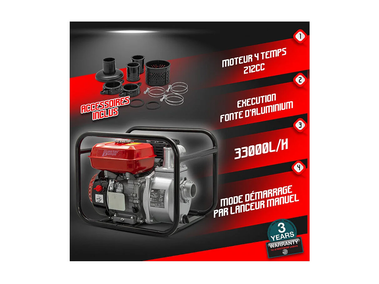 Thermische waterpomp 212 cc - 33 000 l/u - Master Pumps