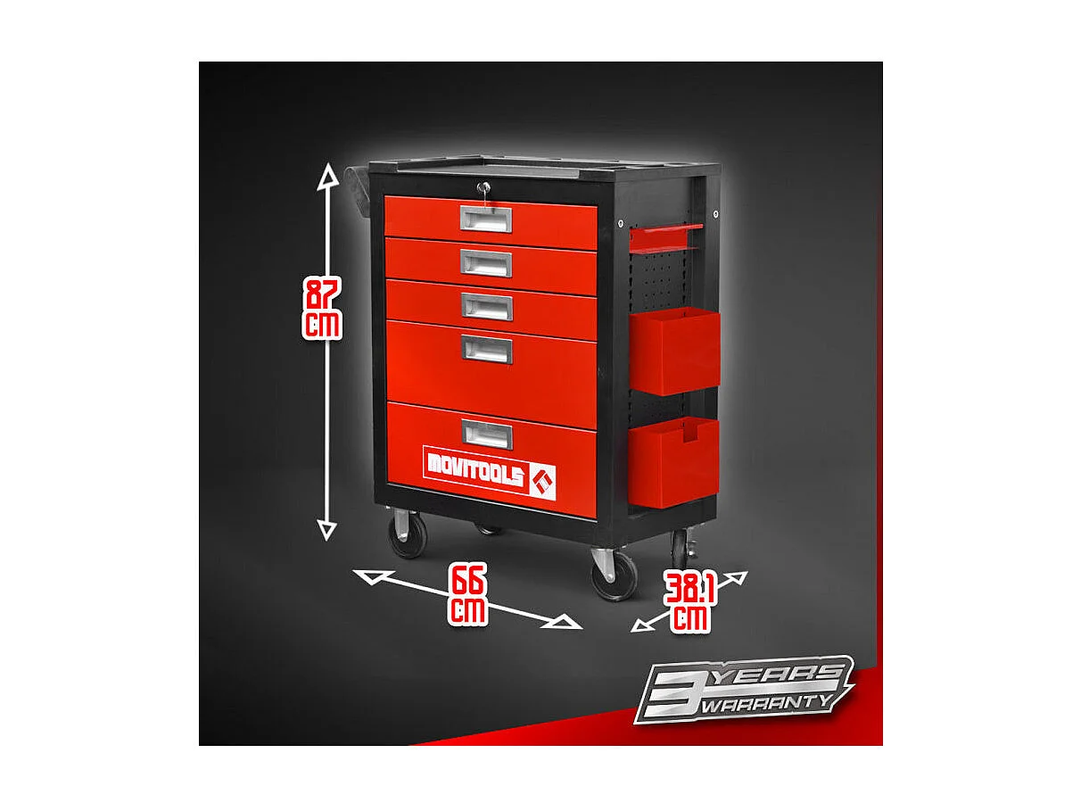 Werkplaatswagen 5 laden + accessoires Movitools