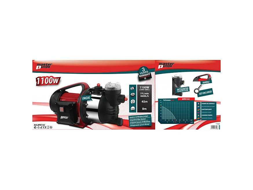 Roestvrijstalen Bewateringspomp 1100W - Master Pumps