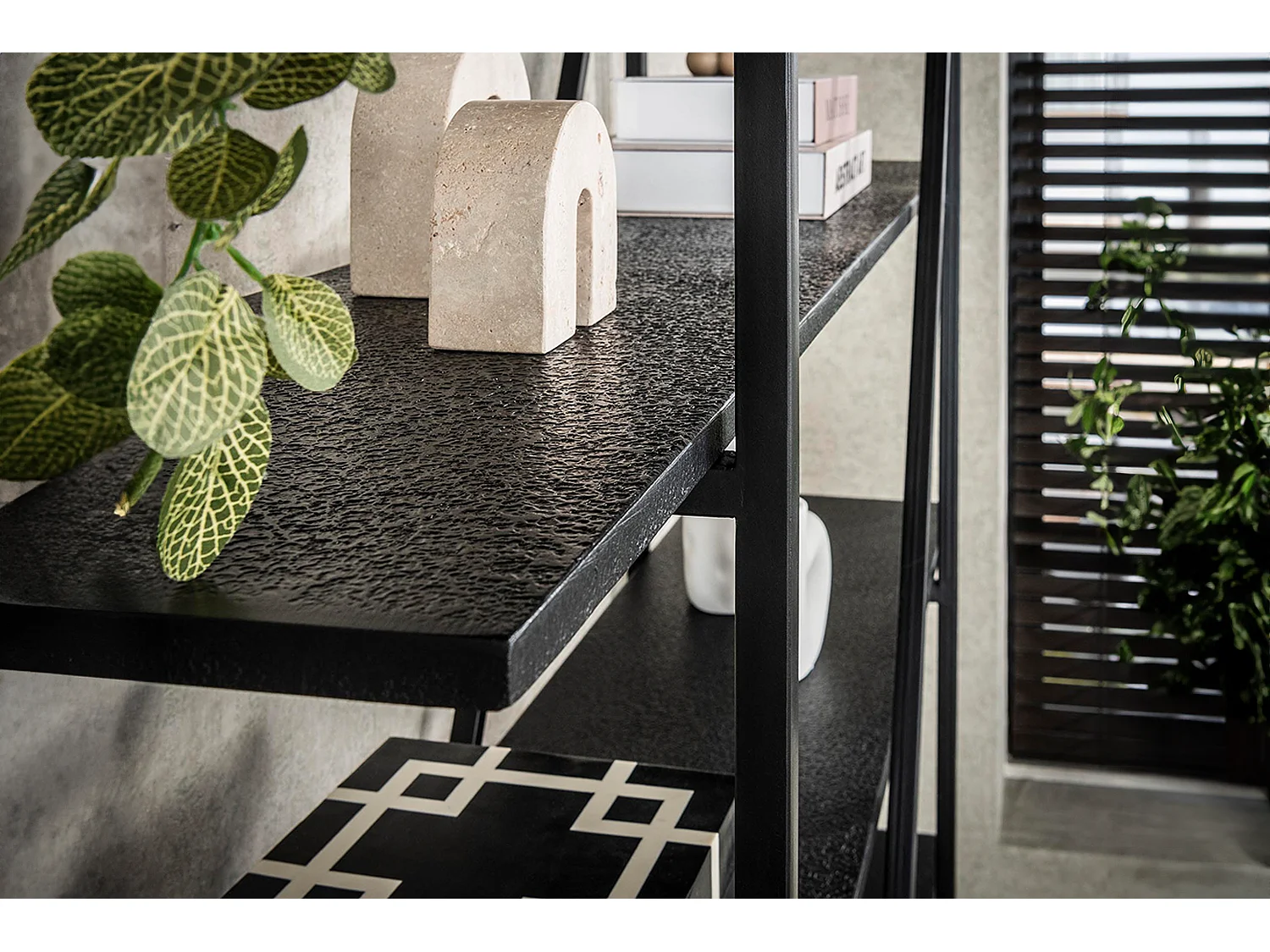 Estantería de pared - Negro Madera - PEARA