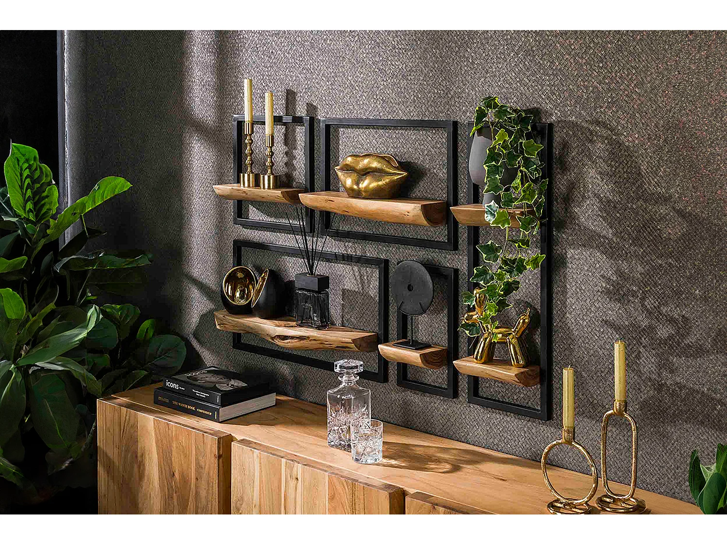 Estantería de pared Set - Madera Madera - ERGEA 