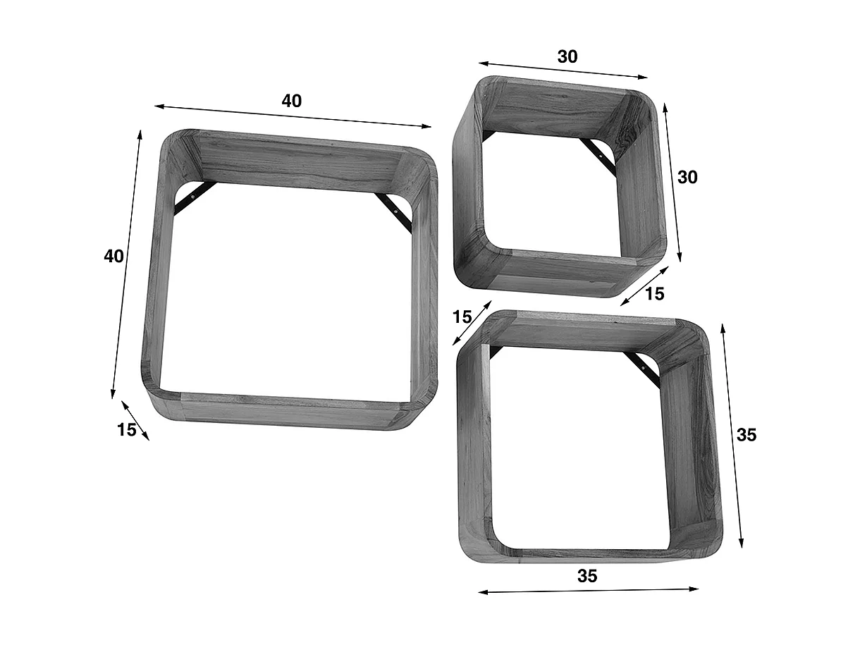 Wandregal Set - Holz Holz - VARA