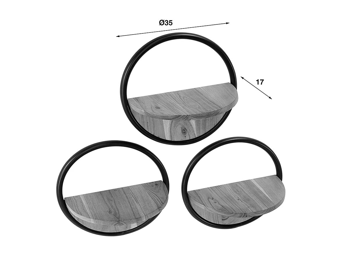 Étagère murale Set - Bois Bois - RUWY