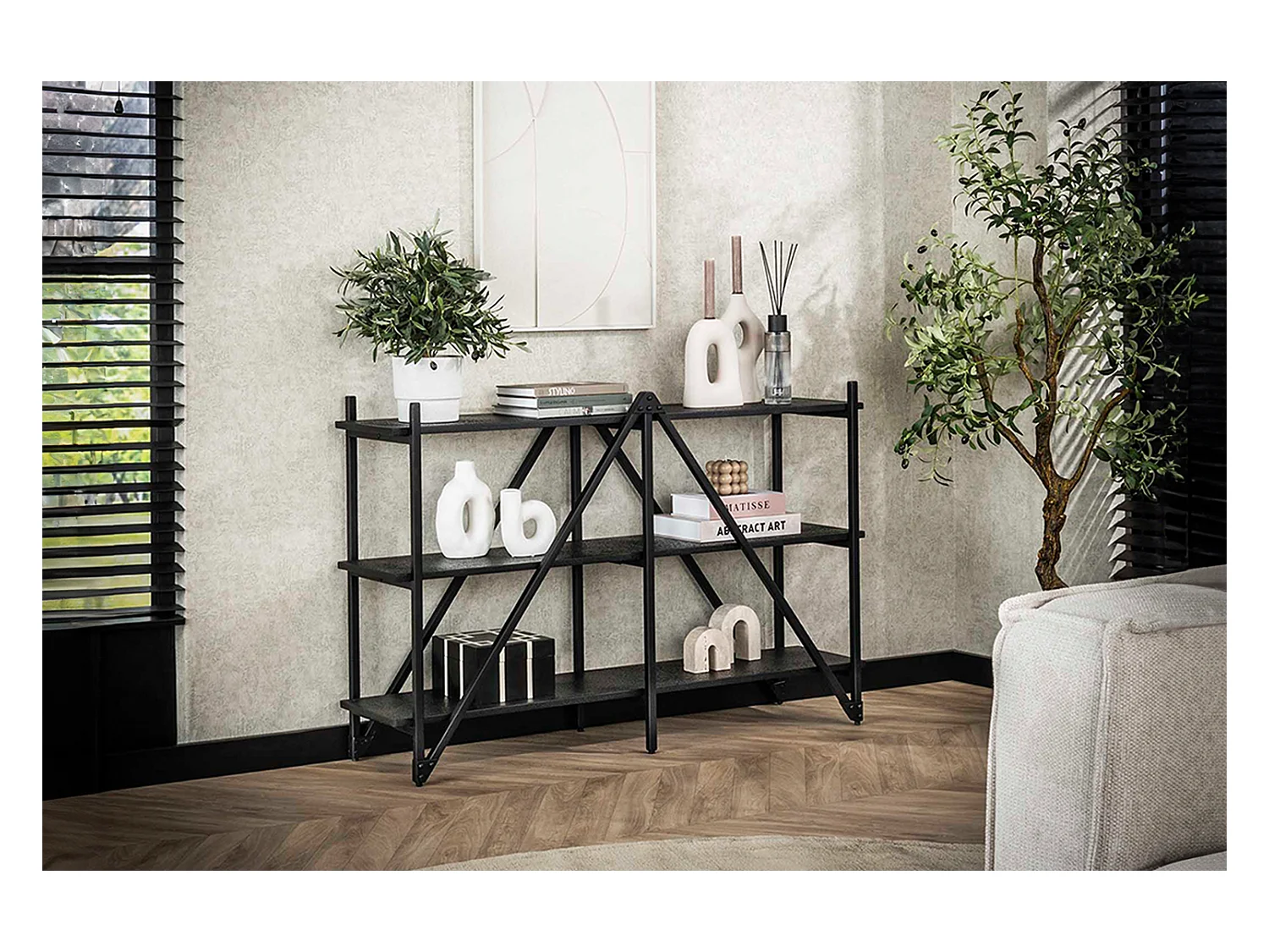 Wandregal - Schwarz Holz - PEARA