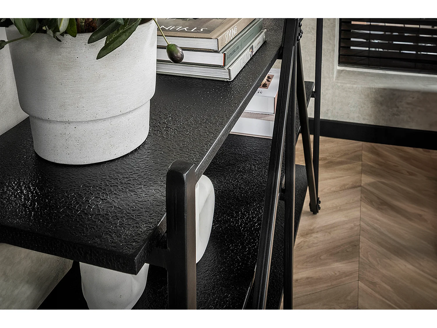 Estantería de pared - Negro Madera - PEARA