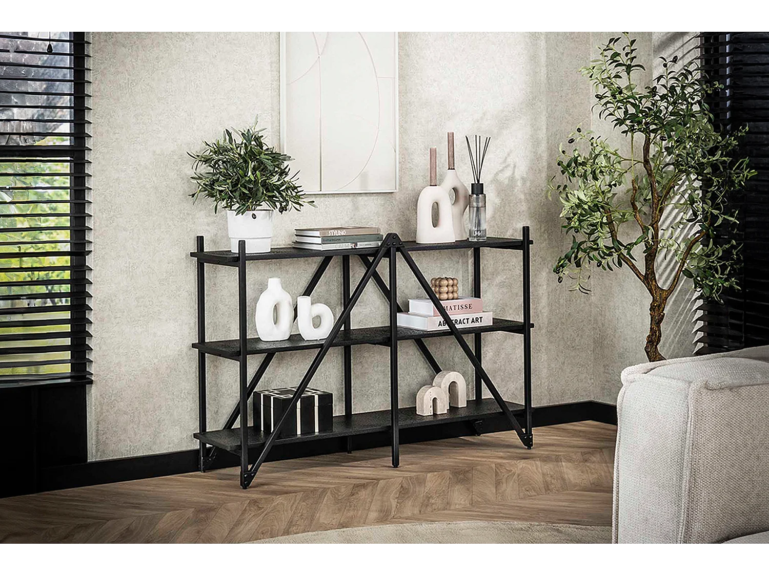 Estantería de pared - Negro Madera - PEARA