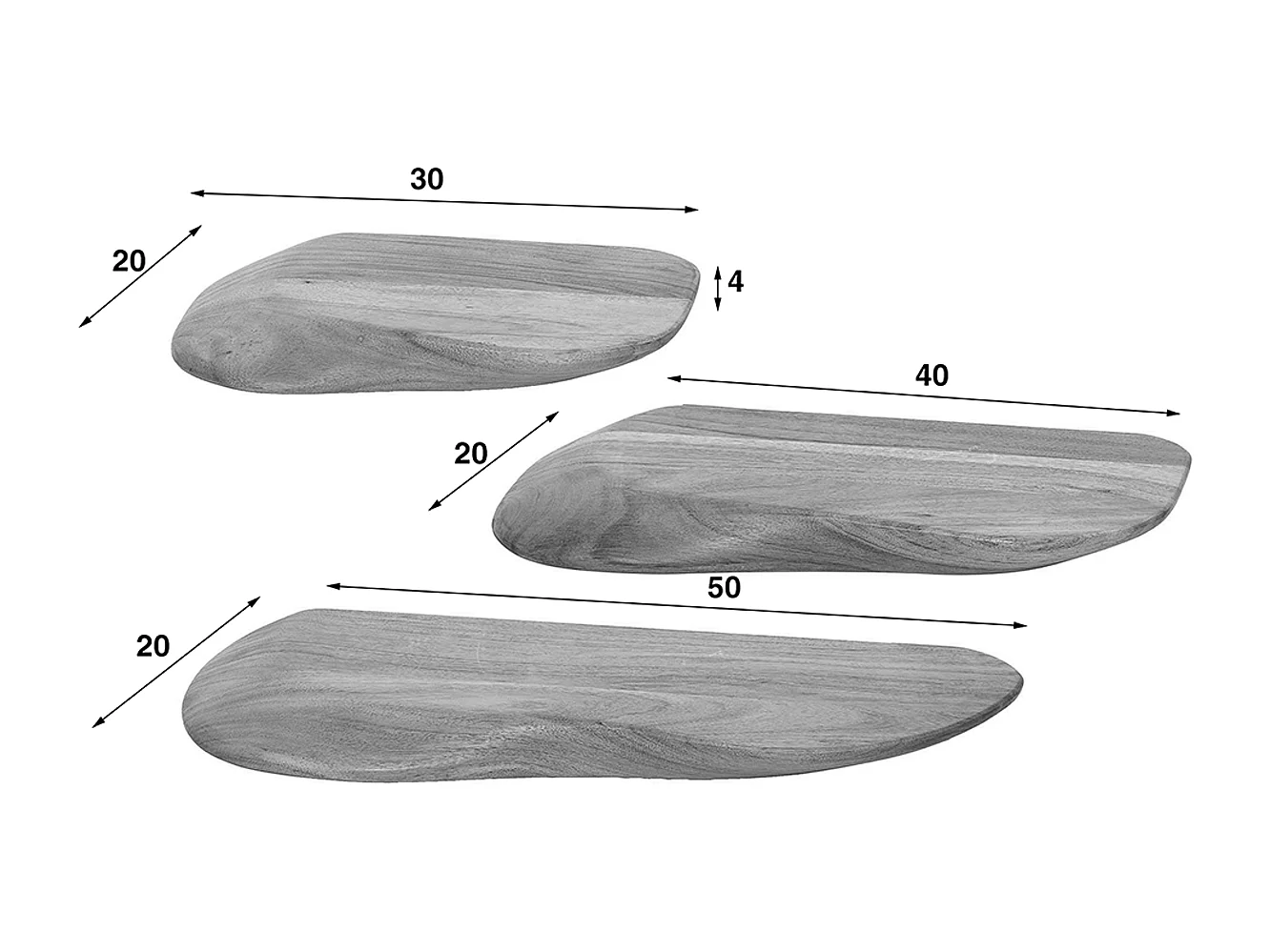 Wandregal Set - Holz Holz - HUZO