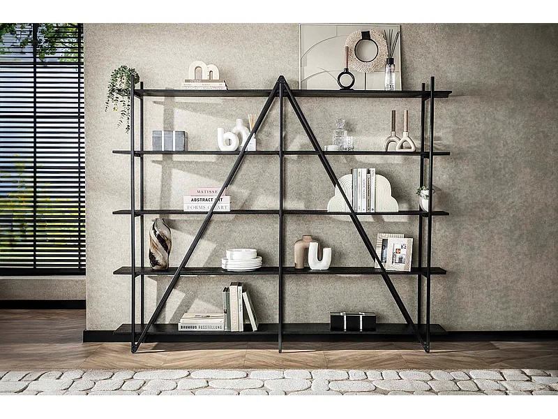 Wandregal - Schwarz Holz - PEARA