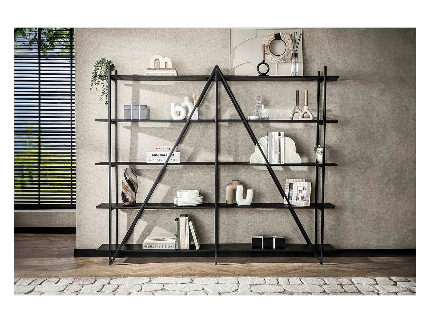 Estantería de pared - Negro Madera - PEARA