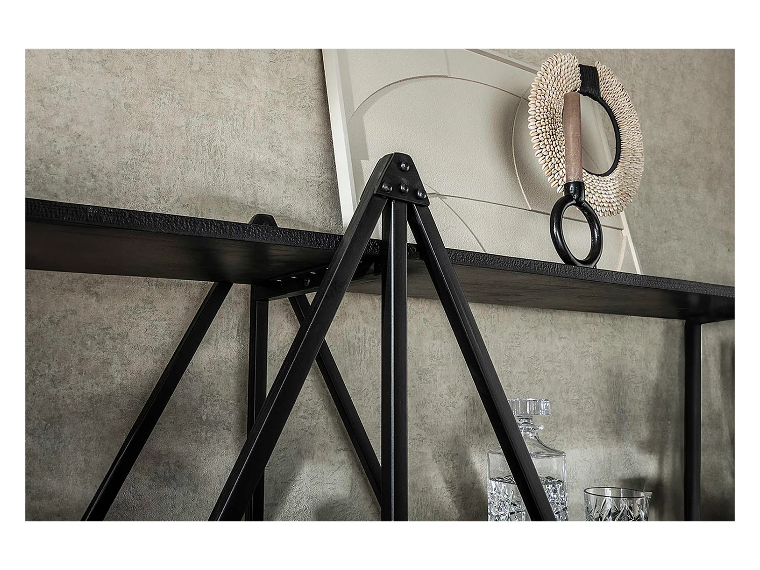 Estantería de pared - Negro Madera - PEARA