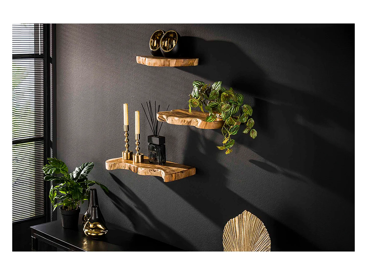 Wandregal Set - Holz Holz - KURA 