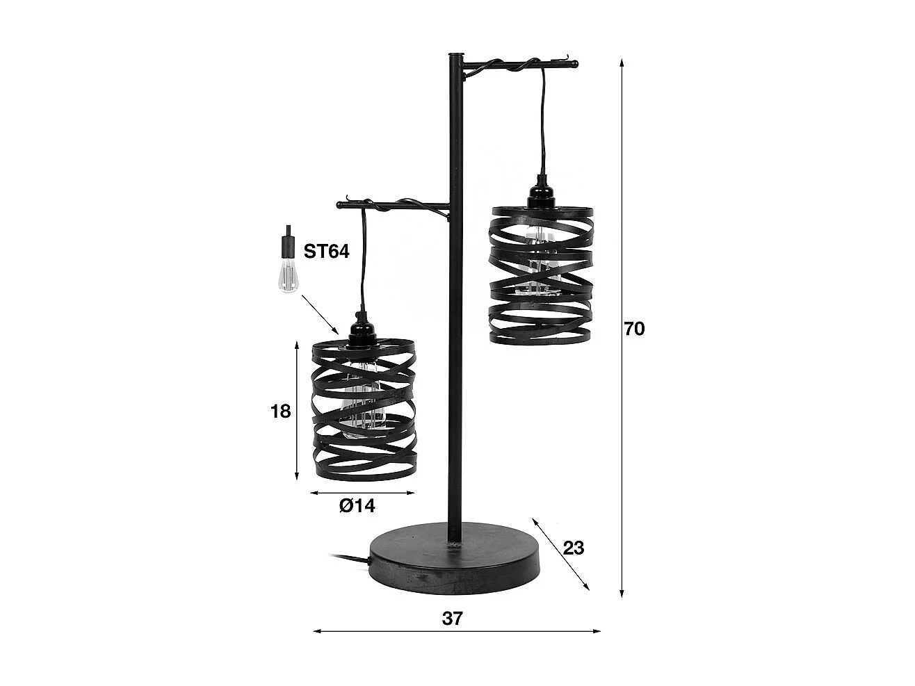 Lampes de table - Noir métal - ALMAS