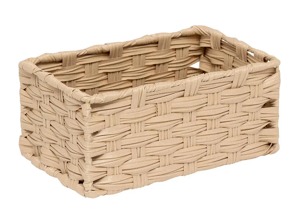 Lot de 3 Paniers de Rangement Hauts "Tressé" 30cm Naturel