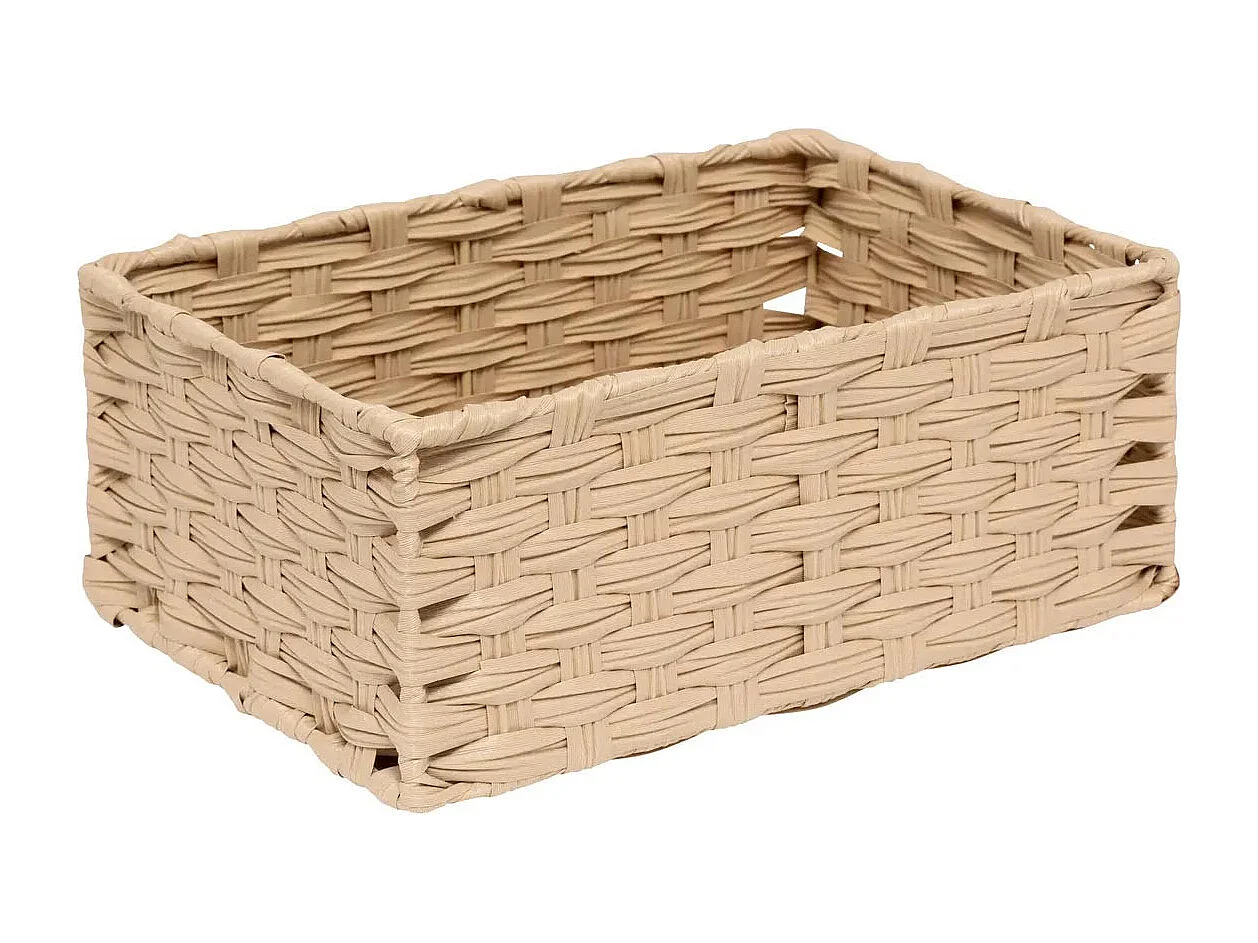 Lot de 3 Paniers de Rangement Hauts "Tressé" 30cm Naturel